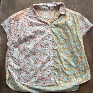 Floral Patchwork Short Sleeve Shirt